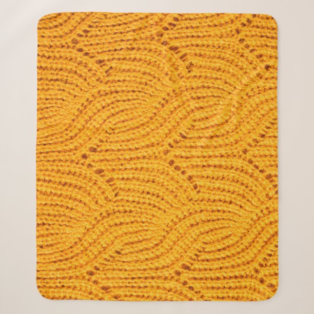 Orange knitted sweater, textured background. sherpa blanket (Front)
