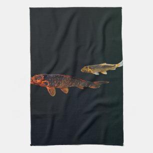 Orange Koi and Gold Koi Tea Towel