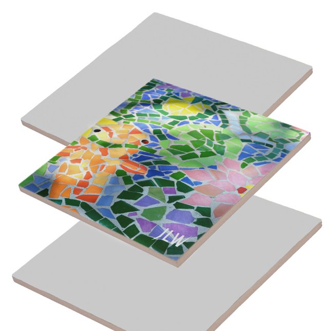 Orange Koi Fish and Pink Flower Colourful Zen Tile (Creator Uploaded)