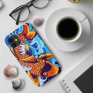 Orange Koi Fish Blue Case-Mate iPhone Case