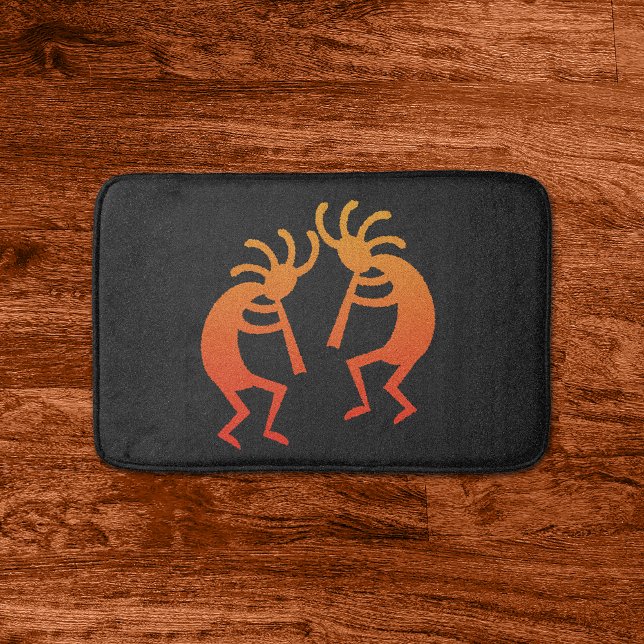 Orange Kokopelli Southwest Bath Mat (Creator Uploaded)