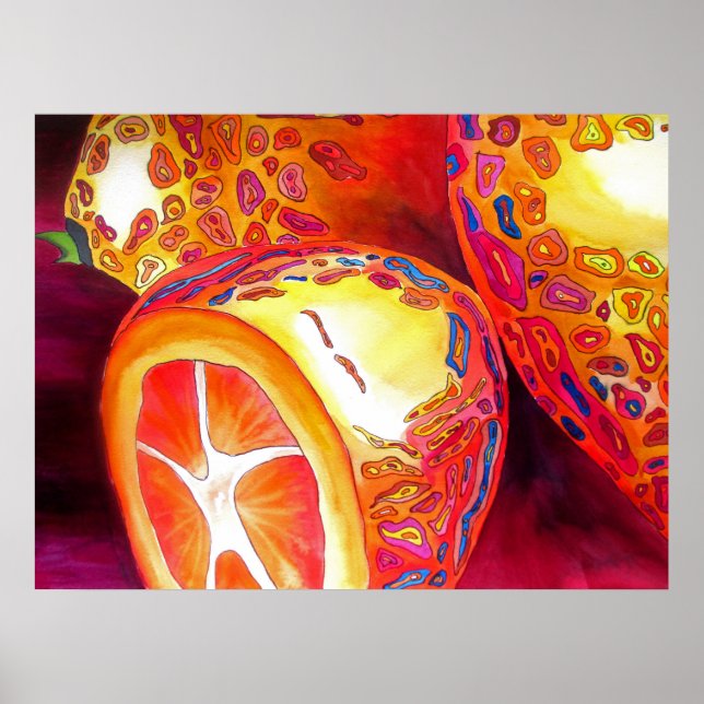 Orange kumquats Still life fruit watercolor art Poster (Front)