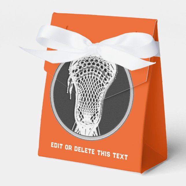 Orange Lacrosse favour box (Front Side)