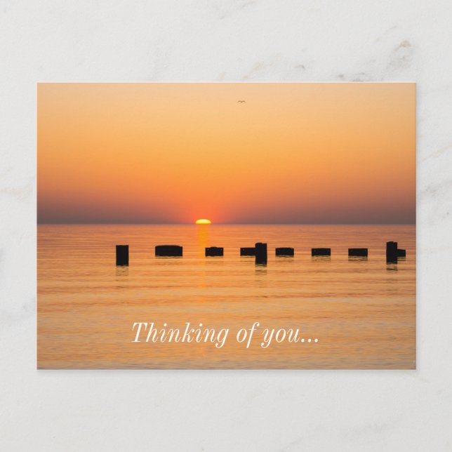 Orange Lake Sunrise Thinking Of You Postcard (Front)