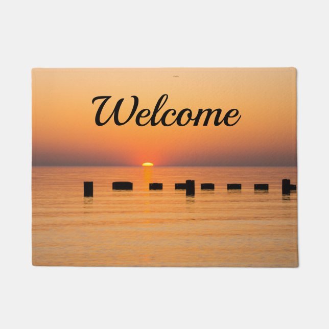 Orange Lake Sunrise Welcome Doormat (Front)