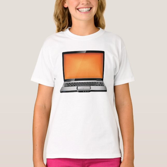 Orange Laptop T-Shirt (Front)