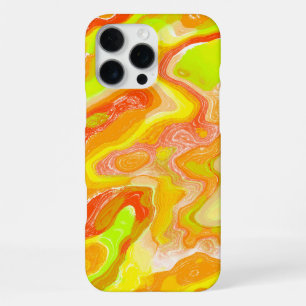 Orange Lava Marble Topographic Texture Abstract iPhone 16 Pro Max Case