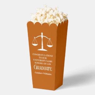 Orange Law School Custom Graduation Party Popcorn Favour Box