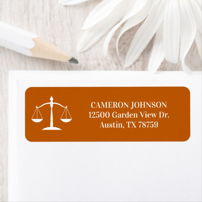 Orange Law School Custom Lawyer Return Address (Insitu)