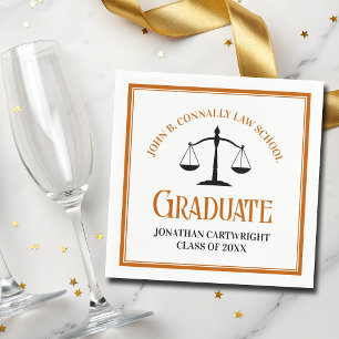 Orange Law School Graduation Party Personalised Napkin