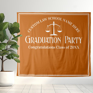 Orange Law School Graduation Party Photo Booth Tapestry