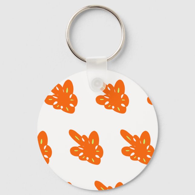 orange leaf flower abstract design coffee mug key ring (Front)
