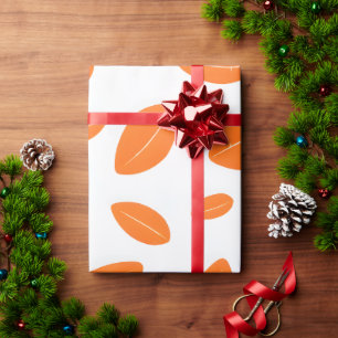 Orange Leaf Wrapping Paper