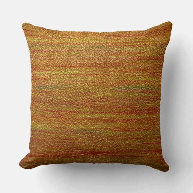 Orange Leather Look Cushion (Front)