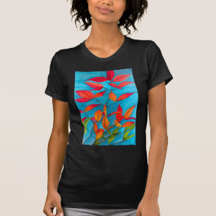 Orange leaves Autumn original watercolour art T-Shirt