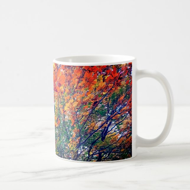 Orange leaves coffee mug (Right)