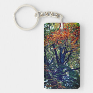 Orange leaves  key ring