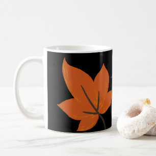 Orange leaves on autumn pattern coffee mug
