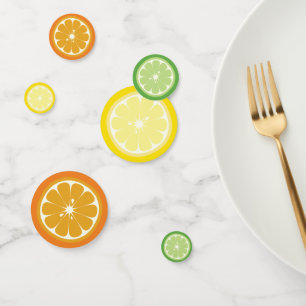 Orange Lemon and Lime Citrus Fruit Table Confetti