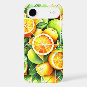 Orange Lemon Botanical Citrus Geometric