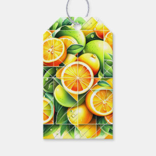 Orange Lemon Botanical Citrus Geometric Gift Tags
