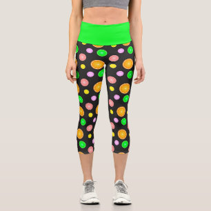 Orange lemon lime grapefruit summer party pattern capri leggings