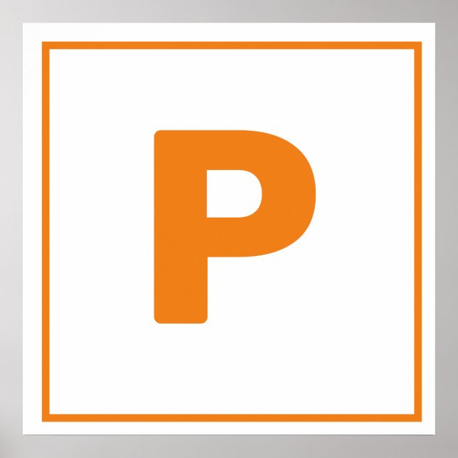 Orange letter P Poster (Front)
