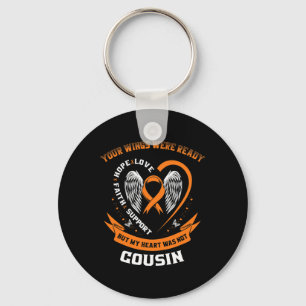Orange Leukaemia Awareness Cousin Childhood Cancer Key Ring