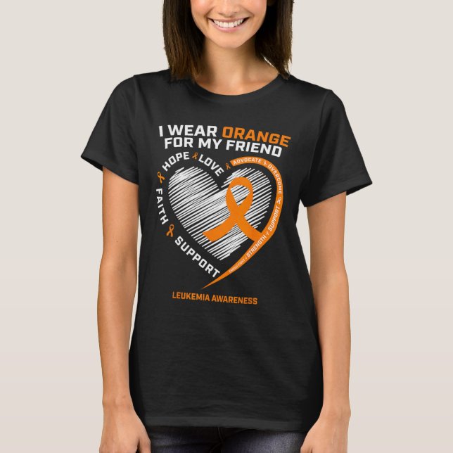 Orange Leukaemia Awareness  Friend Gifts Men Women T-Shirt (Front)