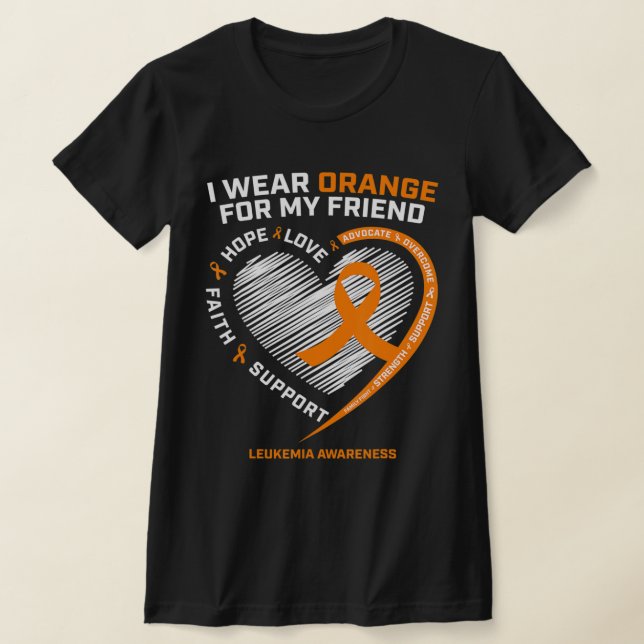 Orange Leukaemia Awareness  Friend Gifts Men Women T-Shirt (Laydown)