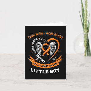 Orange Leukaemia Awareness Little Boy Childhood Ca Card