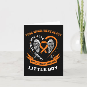 Orange Leukaemia Awareness Little Boy Childhood Ca Card