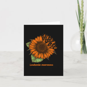 orange leukaemia awareness sunflower gift warrior card
