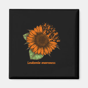 Orange Leukaemia Awareness Sunflower Gift Warrior  Magnet