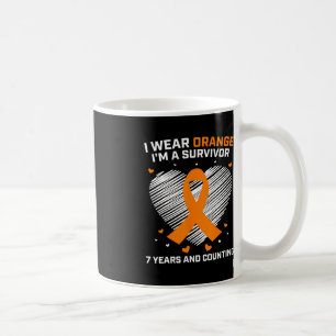 Orange Leukaemia Survivor Gifts 7 Years Cancer Fre Coffee Mug