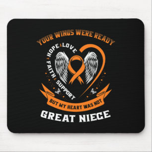 Orange Leukemia Awareness Great Niece Childhood Ca Mouse Pad