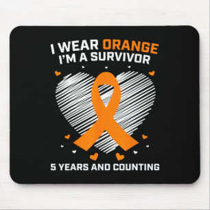 Orange Leukemia Survivor Gifts 5 Years Cancer Free Mouse Pad