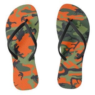 Orange, Light Green, Dark Green, Black Camouflage Jandals