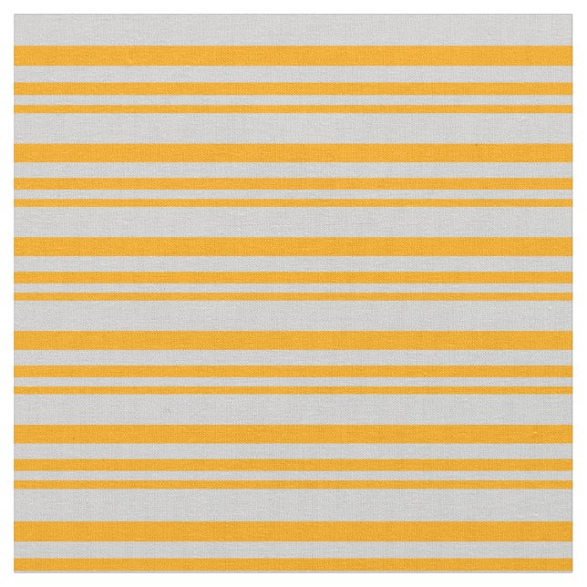 Orange & Light Grey Coloured Lines/Stripes Pattern Fabric (Close Up)