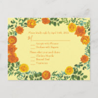 Orange & Light Yellow Peony Rose Wedding Reply