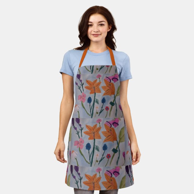 Orange Lilies Apron (Worn)