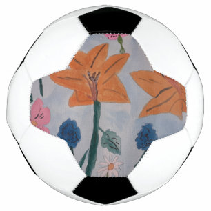 Orange Lilies Soccer Ball