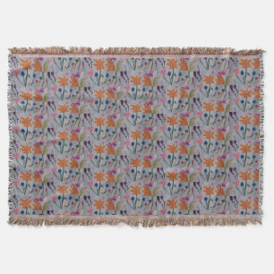 Orange Lilies Throw Blanket