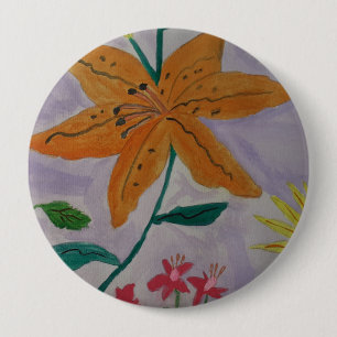 Orange Lily 10 Cm Round Badge
