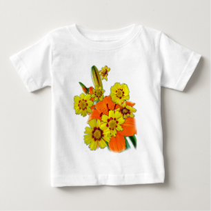 orange lily and daisy flowers baby T-Shirt