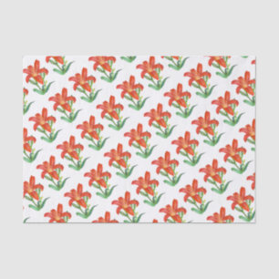Orange Lily Botanical Illustration Tissue Paper