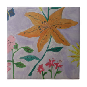 Orange Lily Ceramic Tile