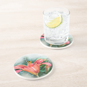 orange lily coaster
