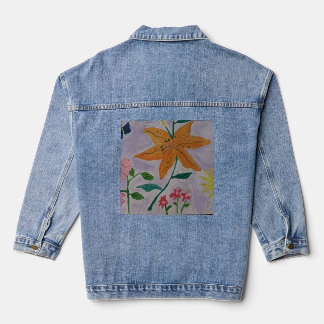 Orange Lily Denim Jacket (Back)