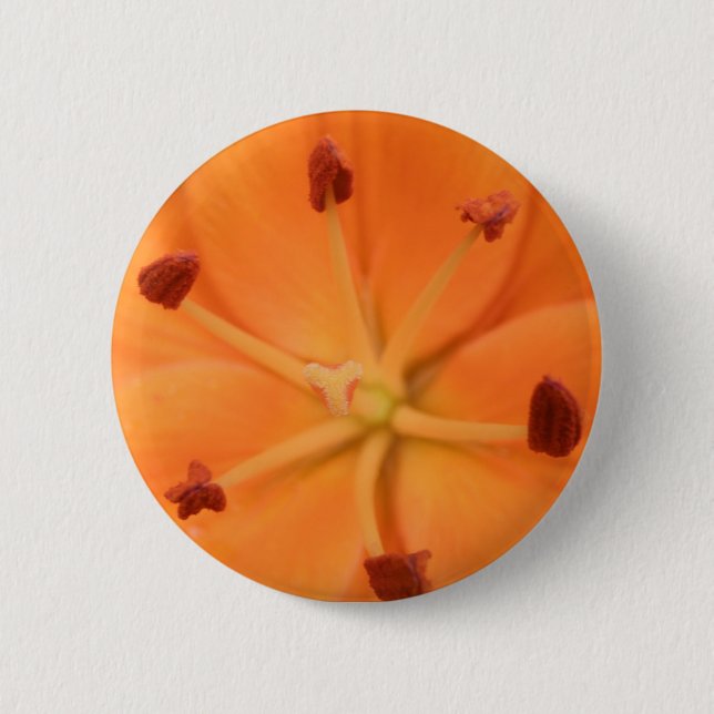 Orange Lily Floral Button (Front)